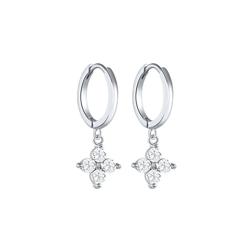 Fleur Drop Hoop Earrings