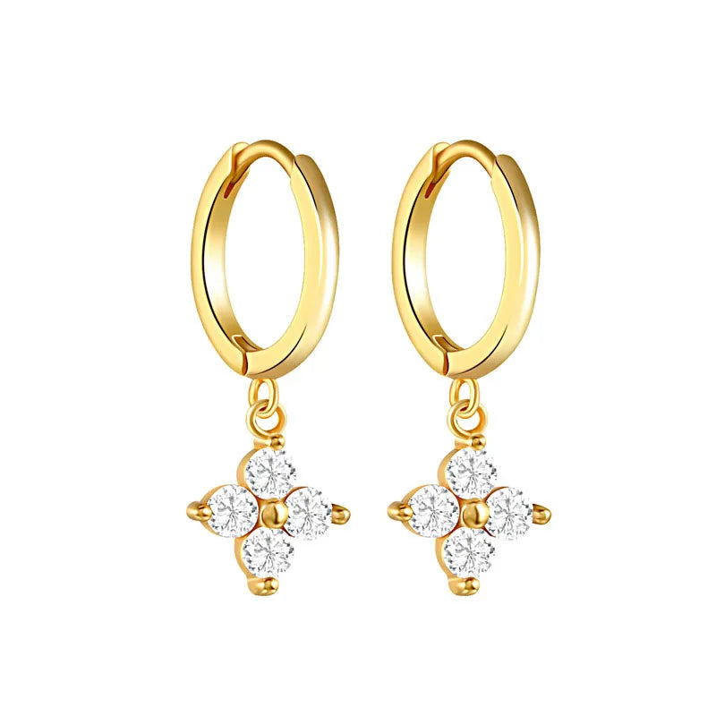 Fleur Drop Hoop Earrings