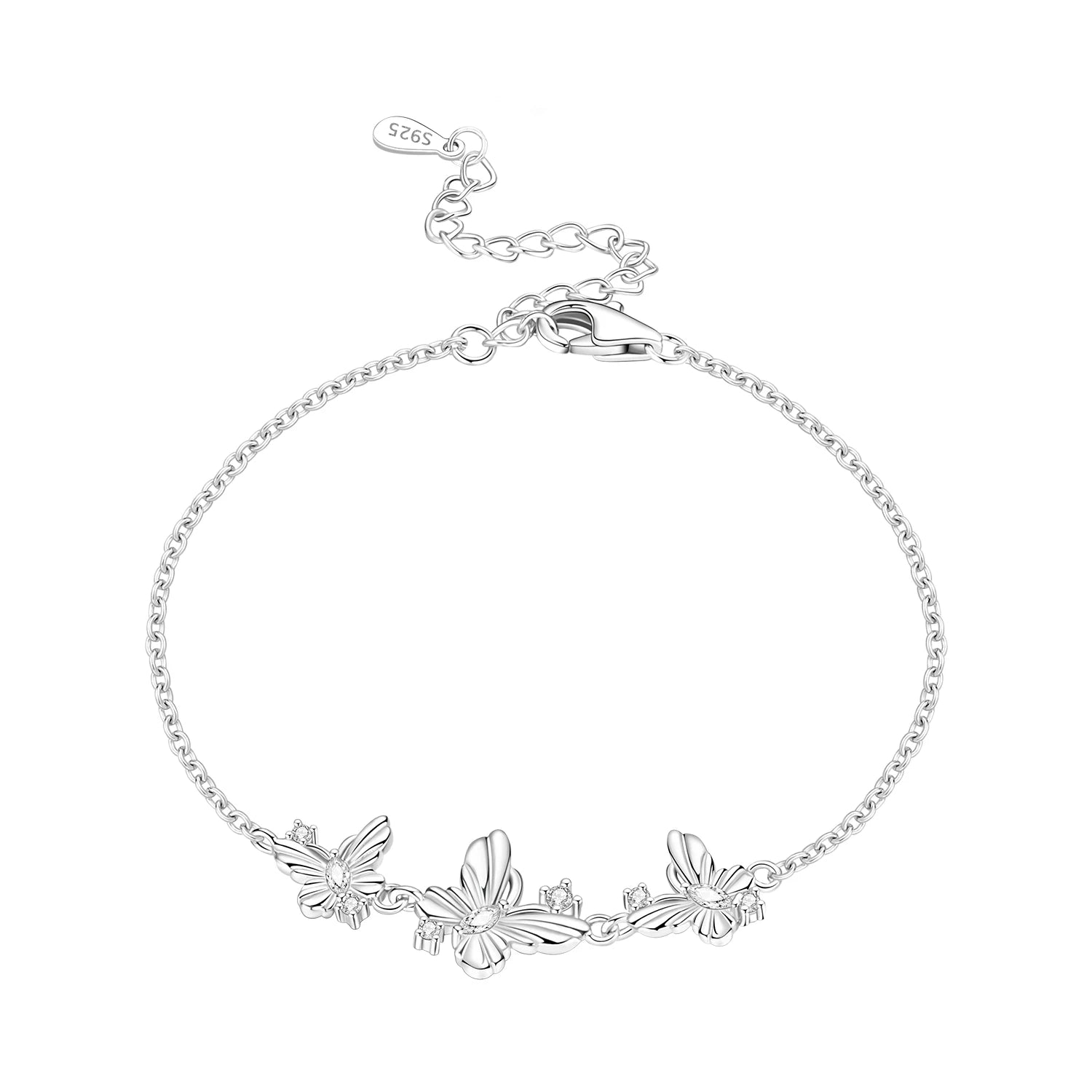 Trio Butterfly Silver Bracelet