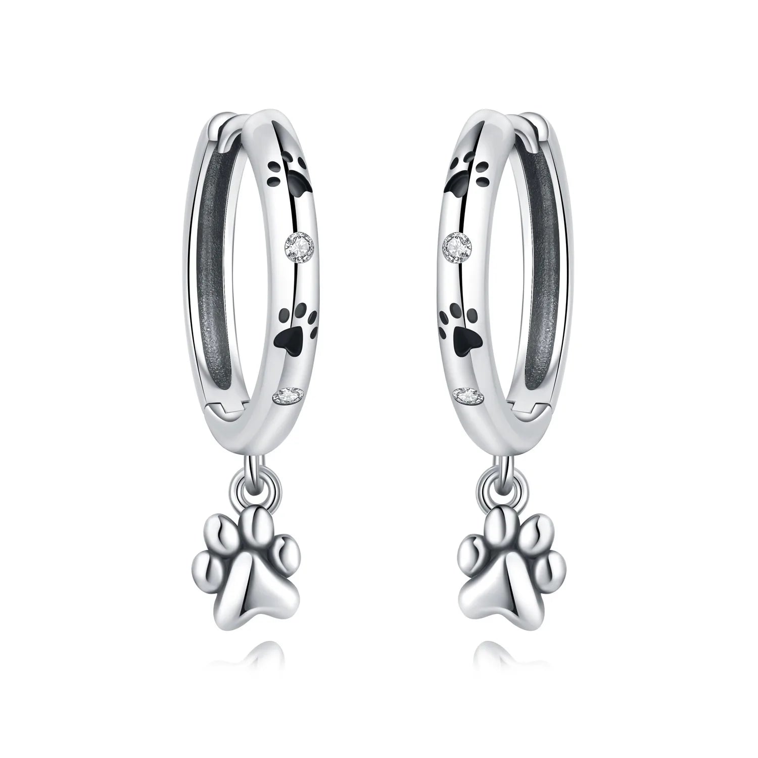 Paw Print Hoop Earrings