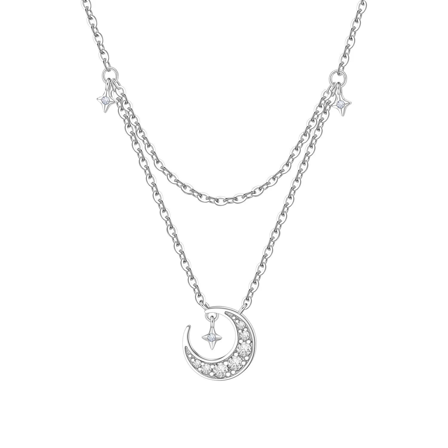 Layered Moon & Star Necklace