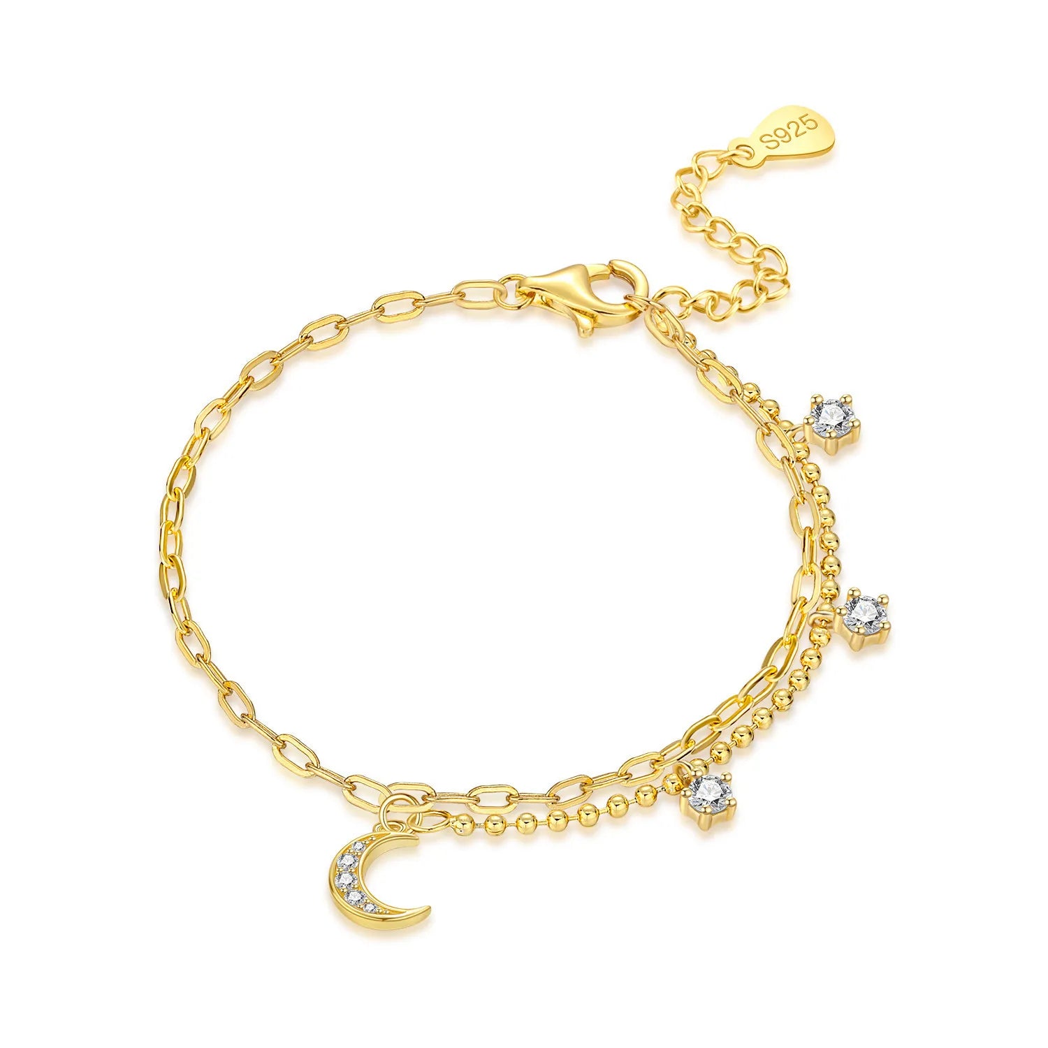 Crescent Moon Charm Bracelet