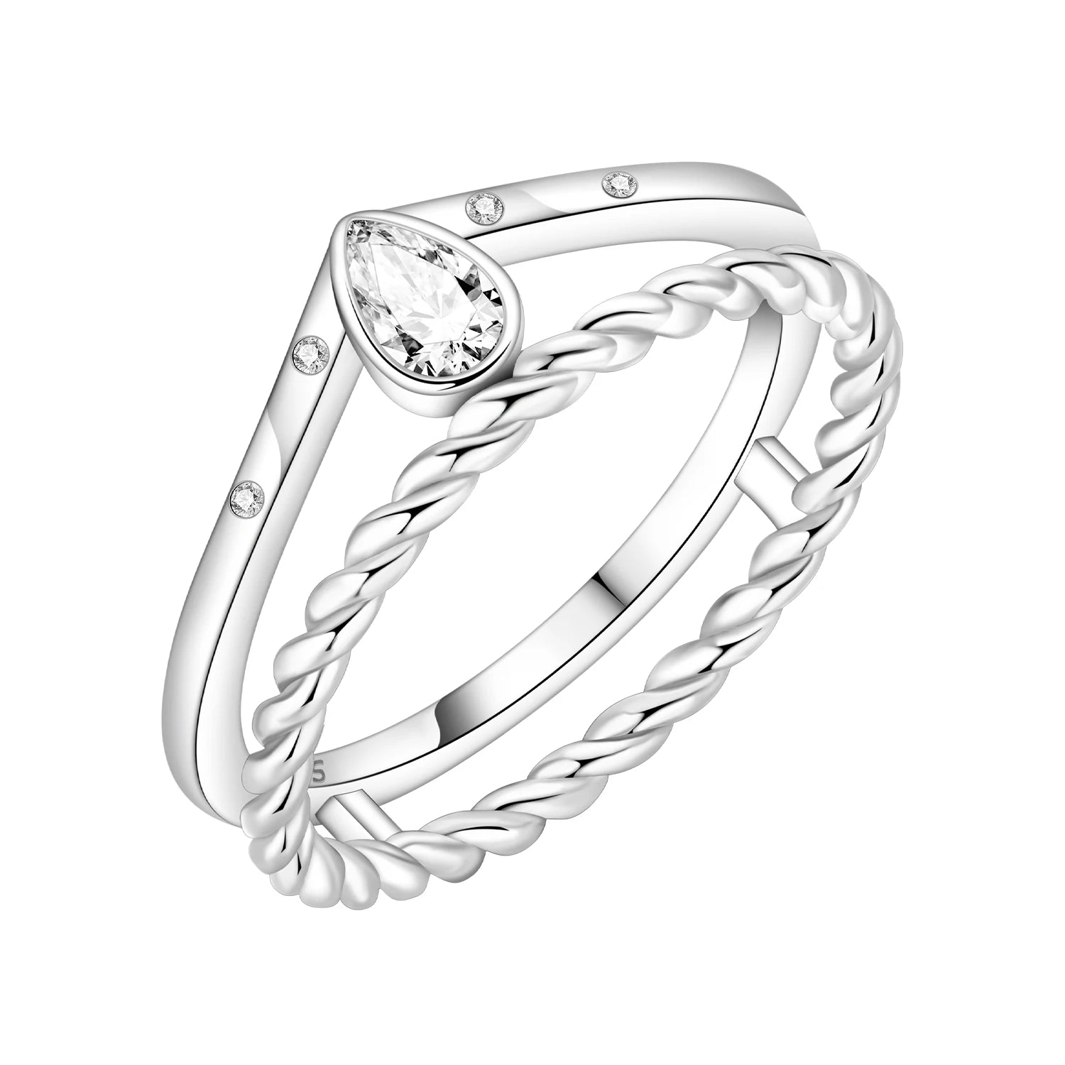 Teardrop Twist Ring