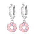 Donut Charm Hoop Earrings