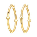 Gold Beaded Hoop Earrings