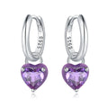Crystal Heart Hoop Earrings