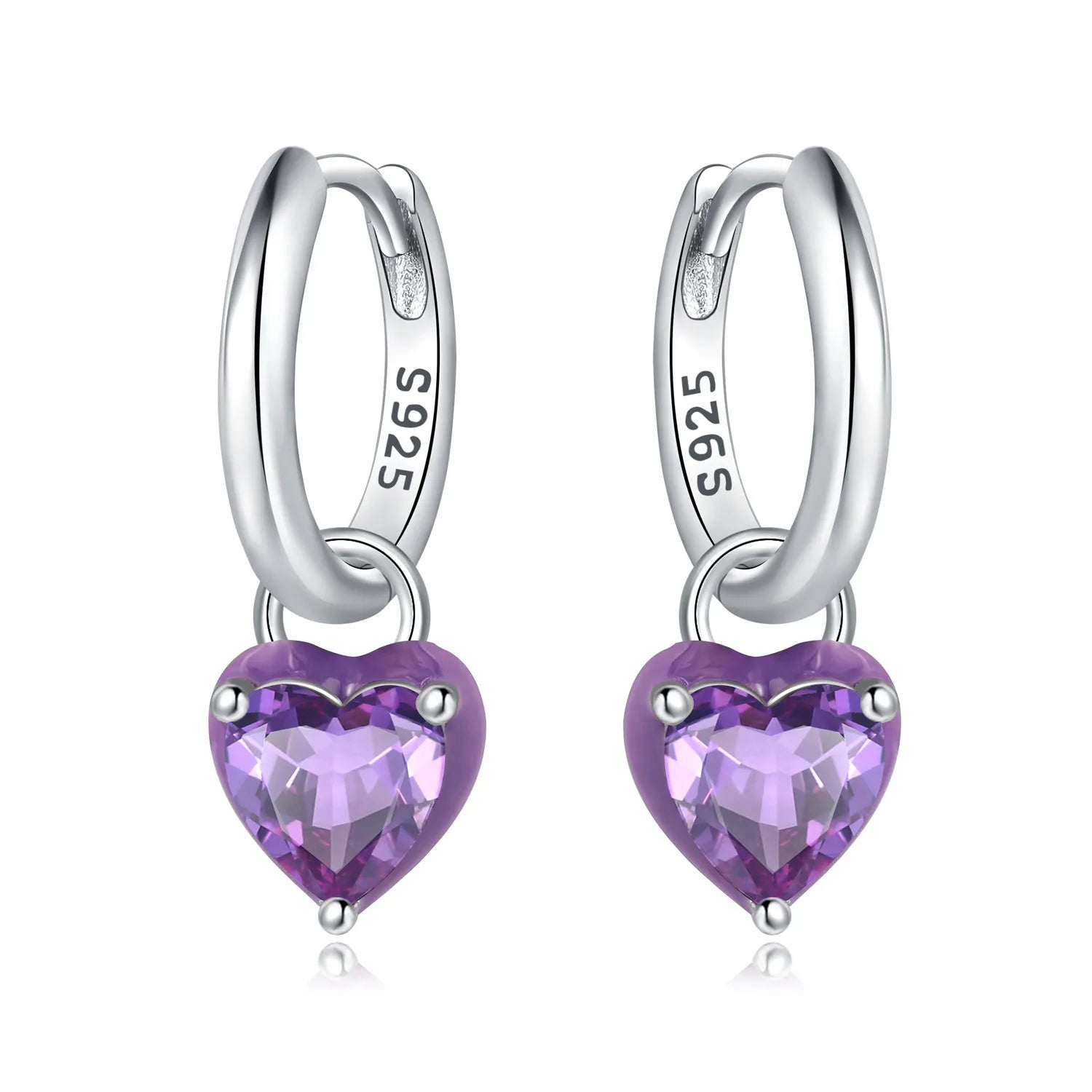 Crystal Heart Hoop Earrings