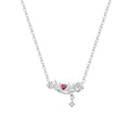 Mom Heart Script Necklace