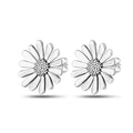 Silver Sunflower Stud Earrings