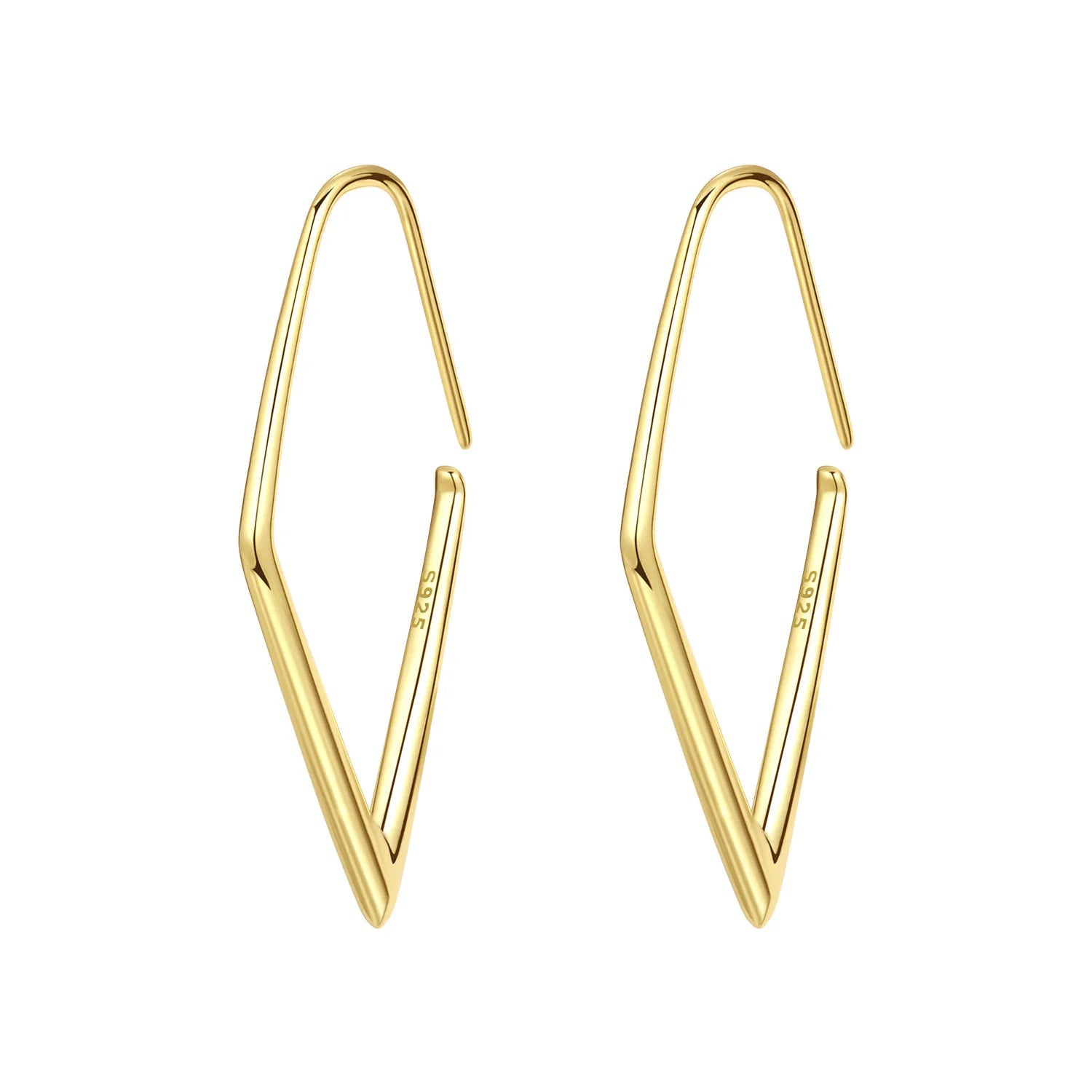 Geometric Angular Drop Hoops