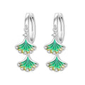 Ginkgo Leaf Hoop Earrings