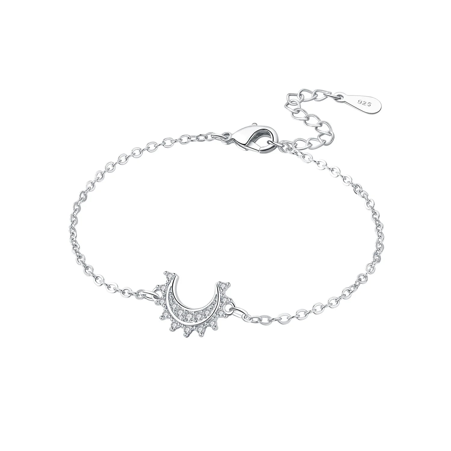 Crescent Moon Silver Bracelet