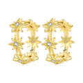 Full Star Halo Huggie Hoops