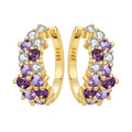 Amethyst Cluster Huggie Hoops