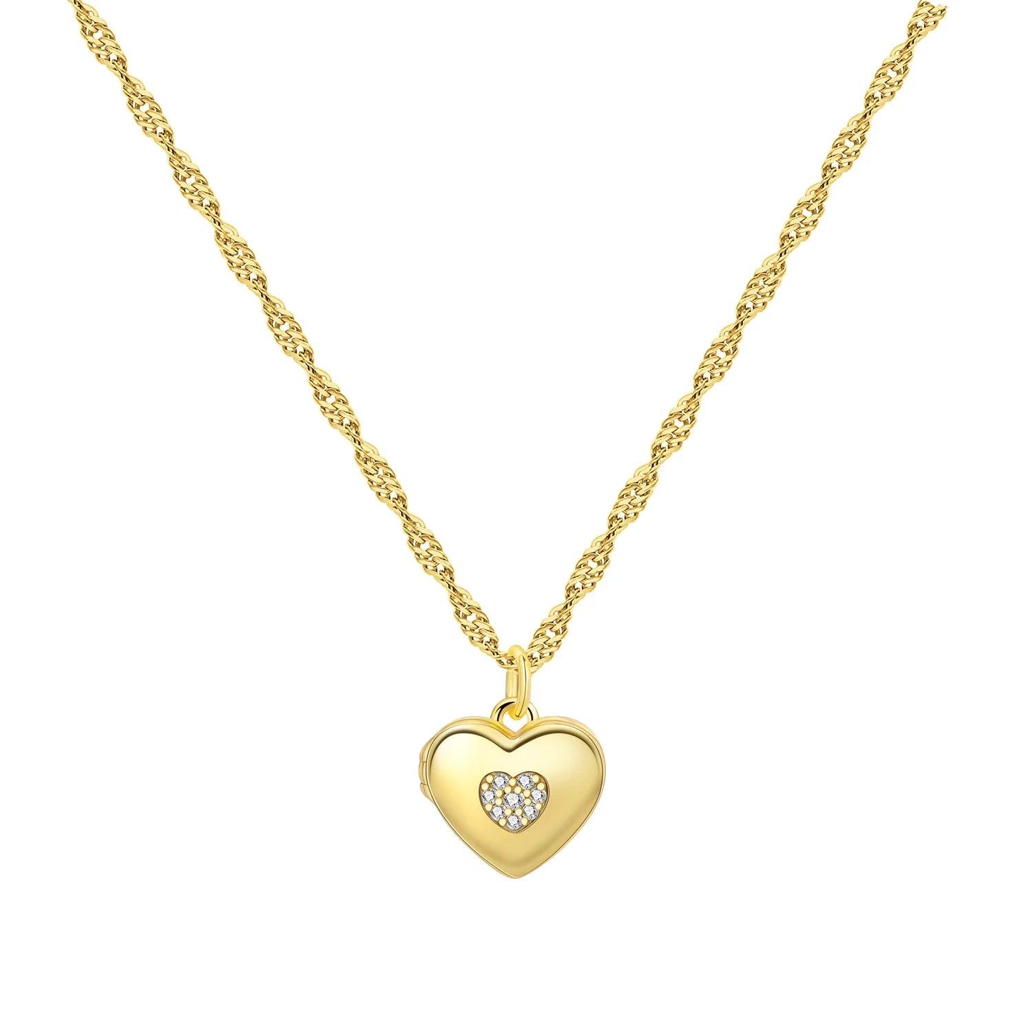 Gold Monogram Heart Locket