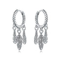 Dreamcatcher Feather Drop Hoops