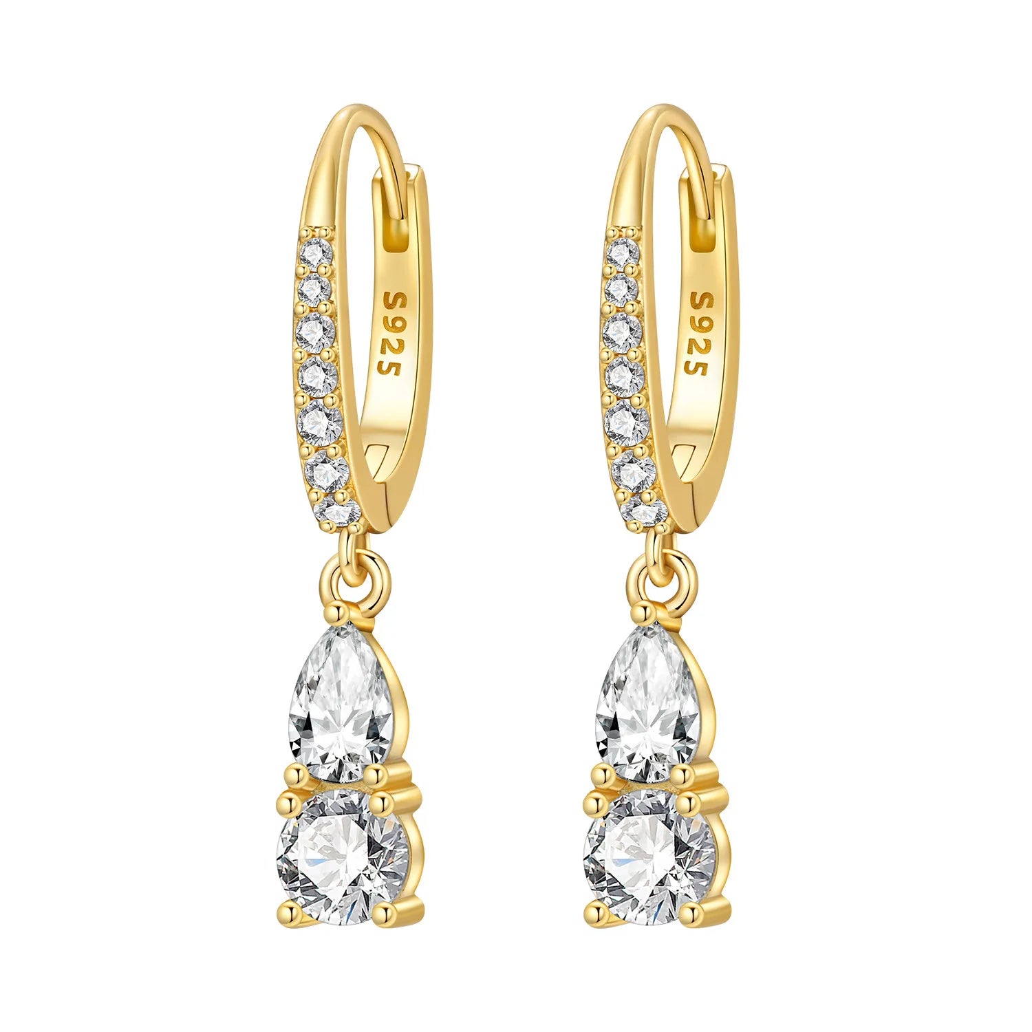 Teardrop Crystal Drop Hoops