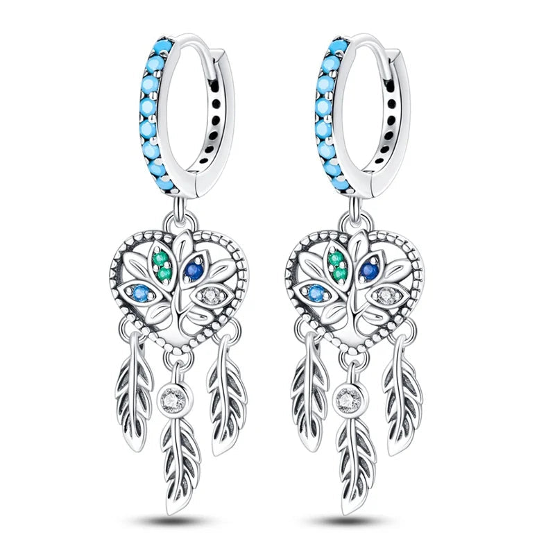 Heart Dreamcatcher Drop Hoops