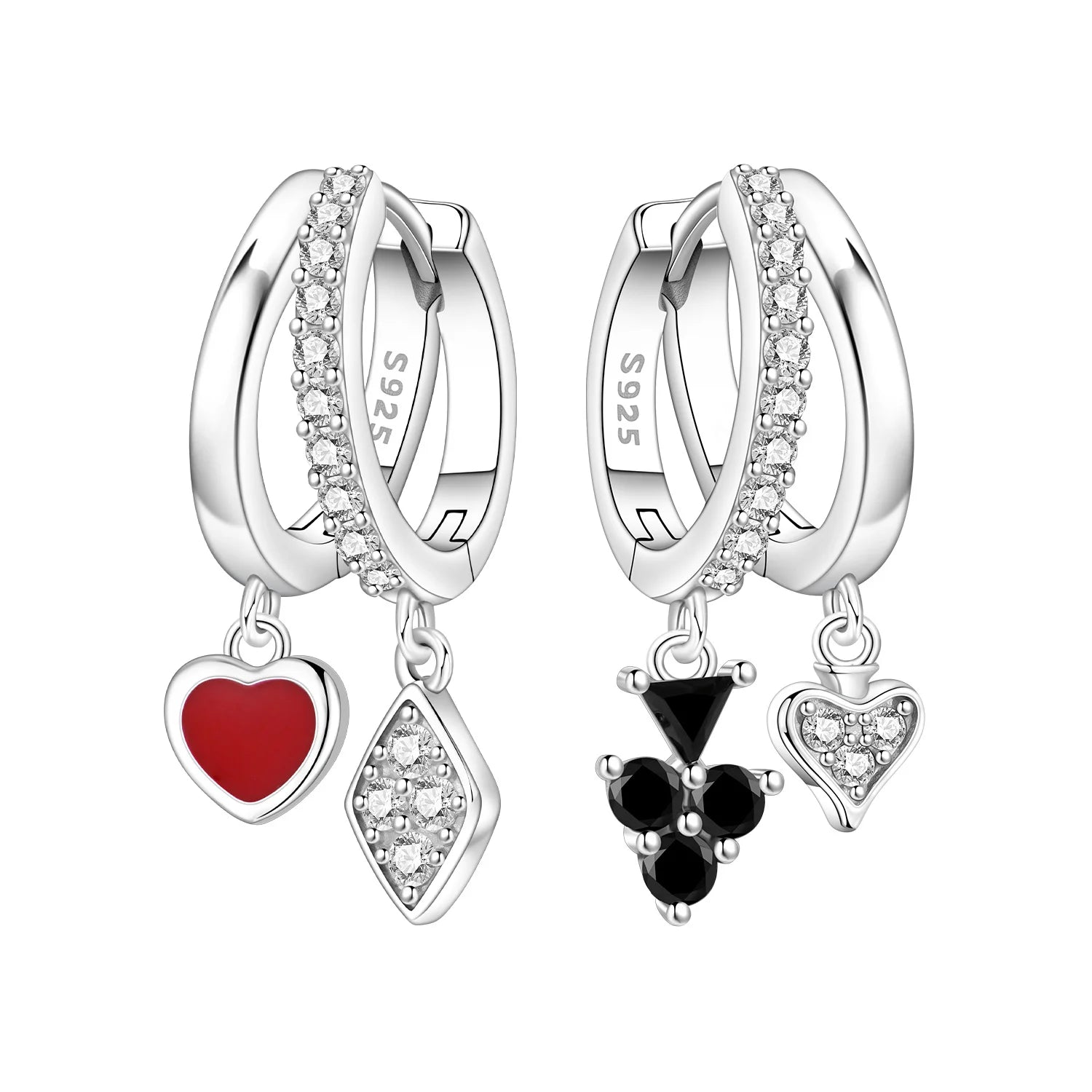 Poker Charm Multi-Drop Hoops