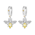 Bee Charm Hoop Earrings