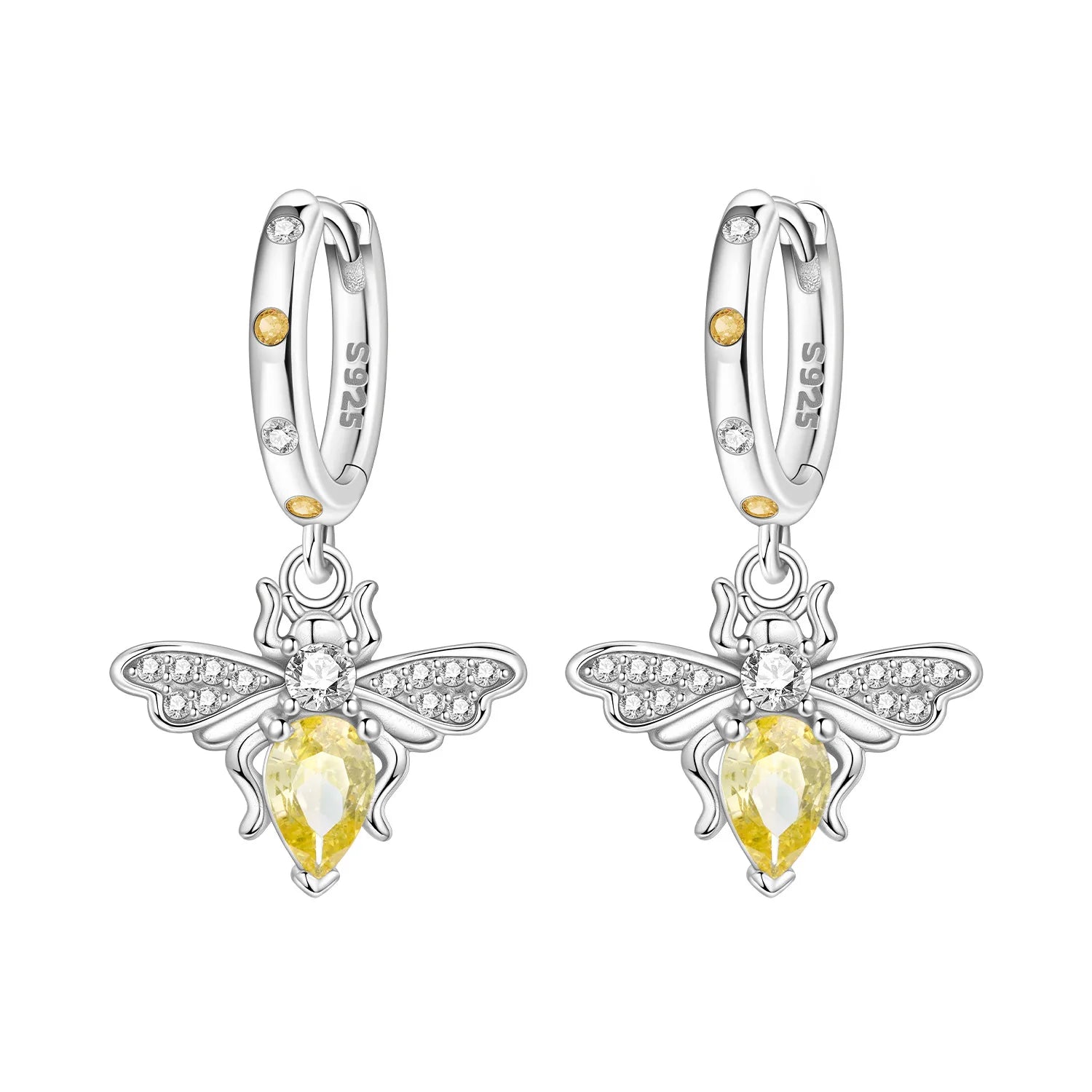 Bee Charm Hoop Earrings