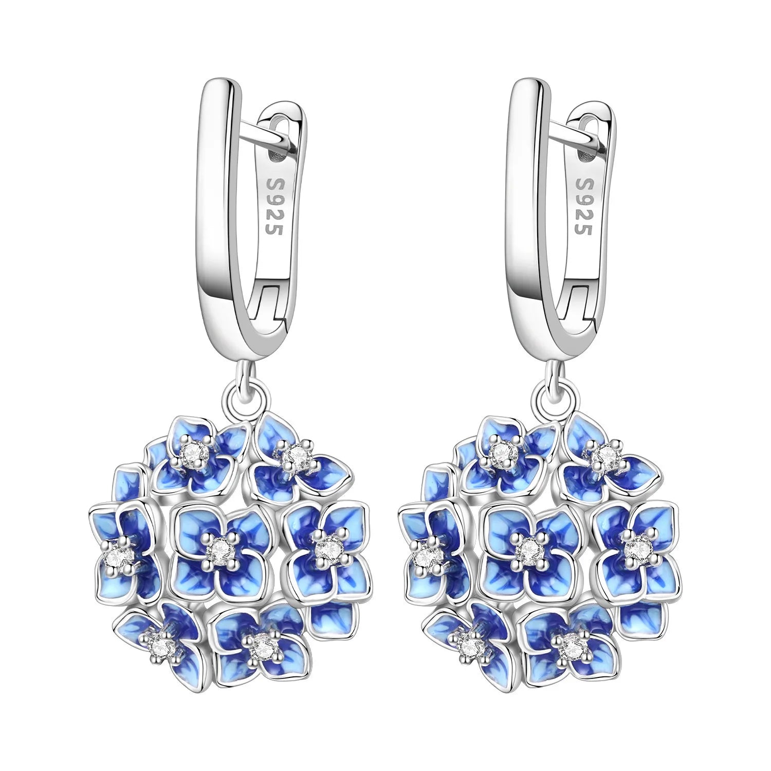 Hydrangea Floral Hoop Earrings