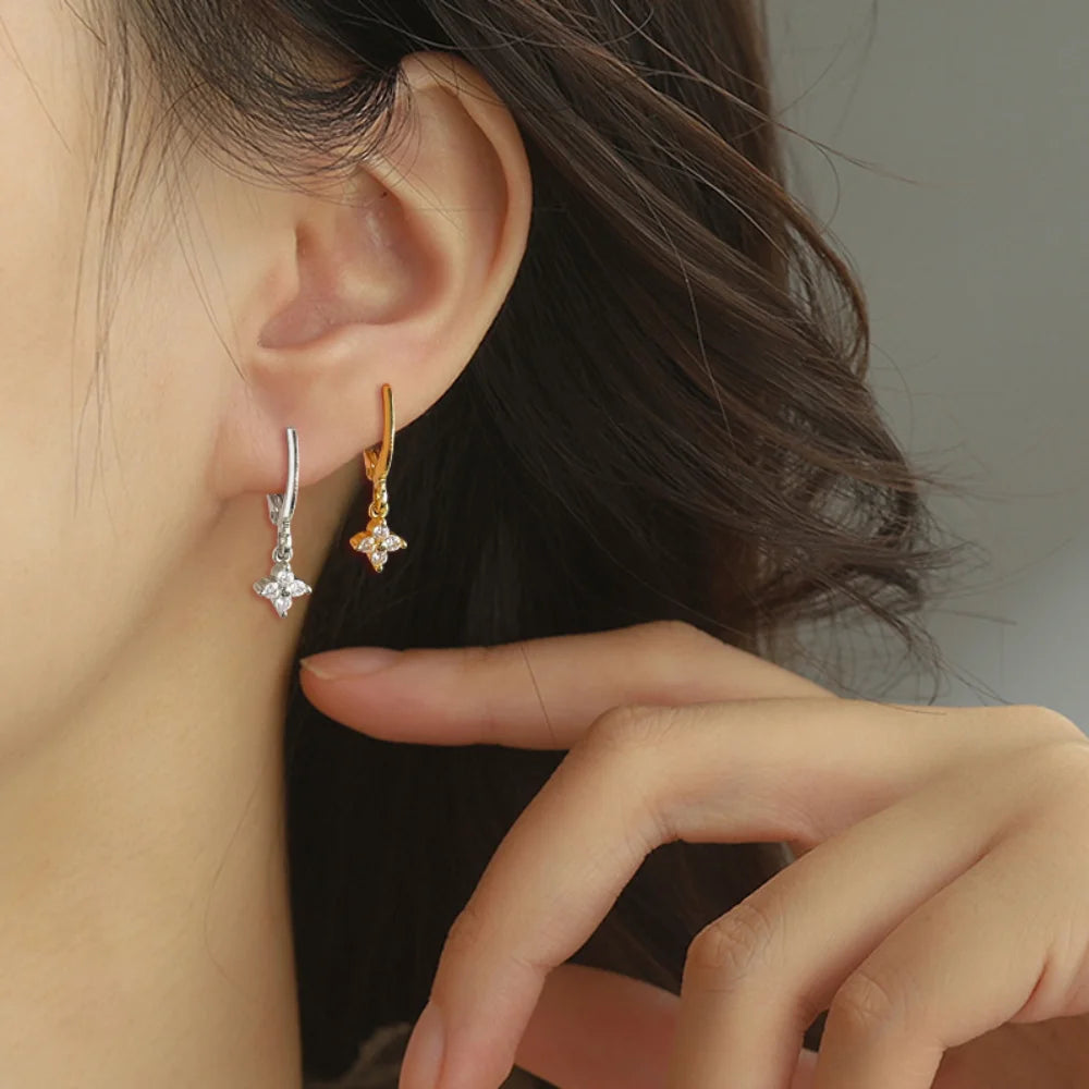 Fleur Drop Hoop Earrings