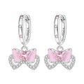 Bow Heart Hoop Earrings