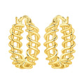 Cage Weave Huggie Hoops