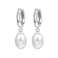 Pearl Drop Hoop Earrings