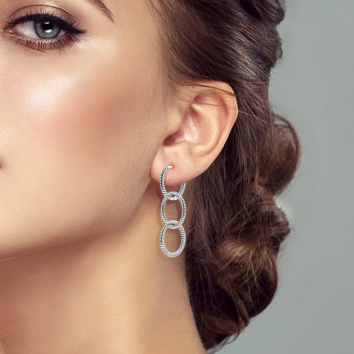 Triple Rope Ring Drop Hoops