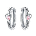 "Love Forever" Heart Huggie Hoops