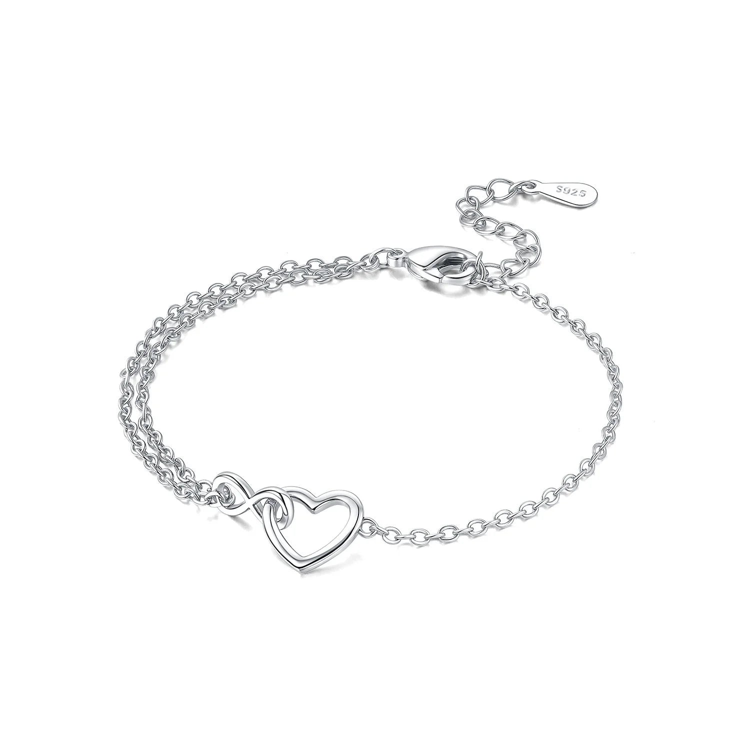 Infinity Open Heart Chain Bracelet