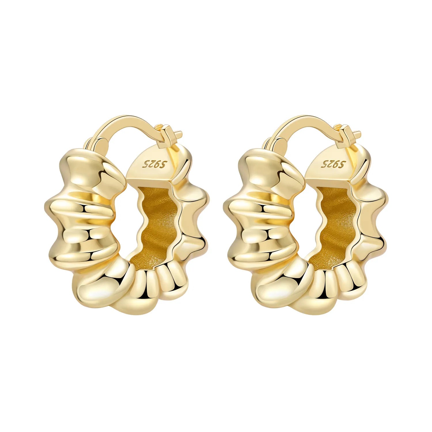Ribbed Mini Huggie Hoops