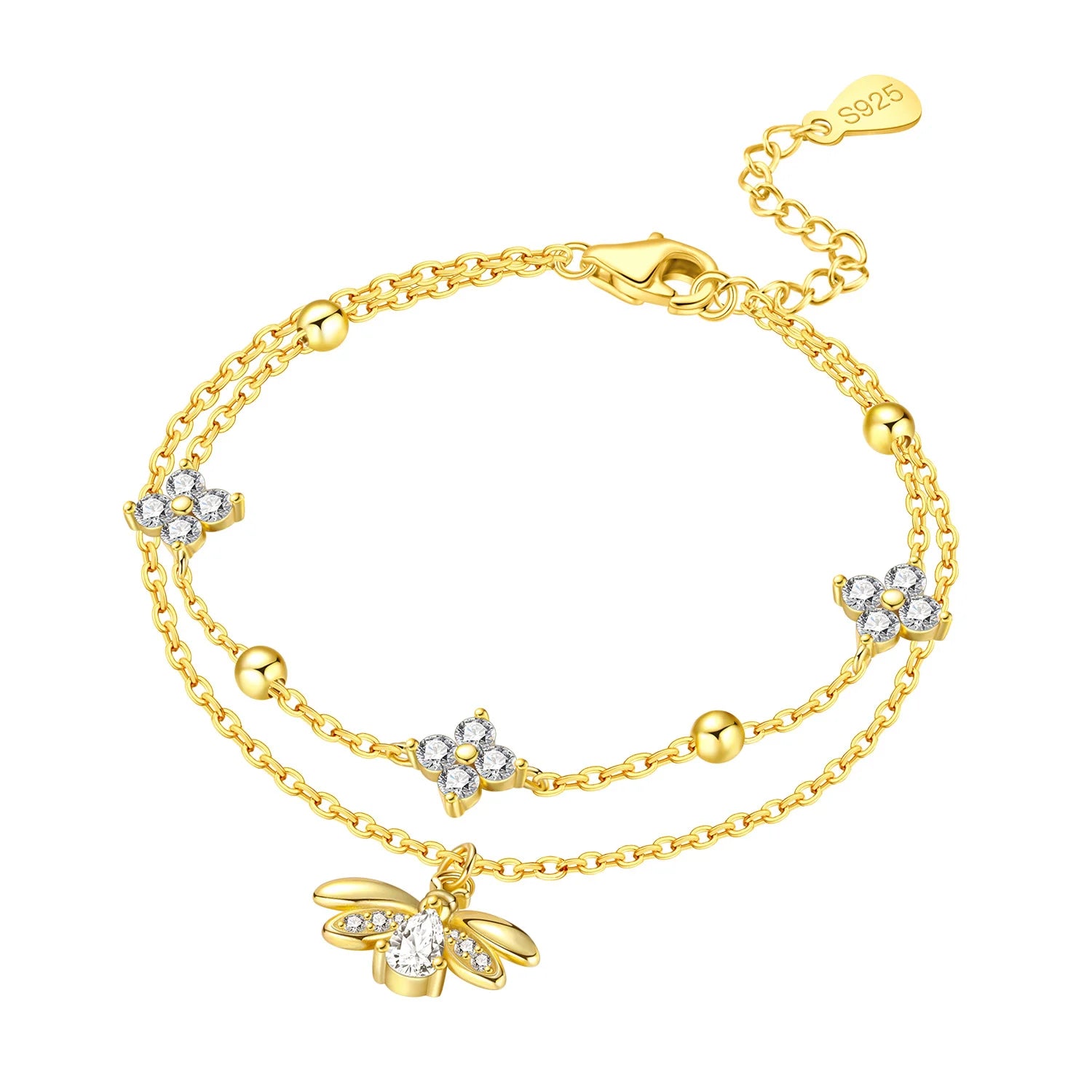 Firefly Fleur Double-Chain Bracelet