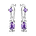 Purple Candy Drop Hoop Earrings