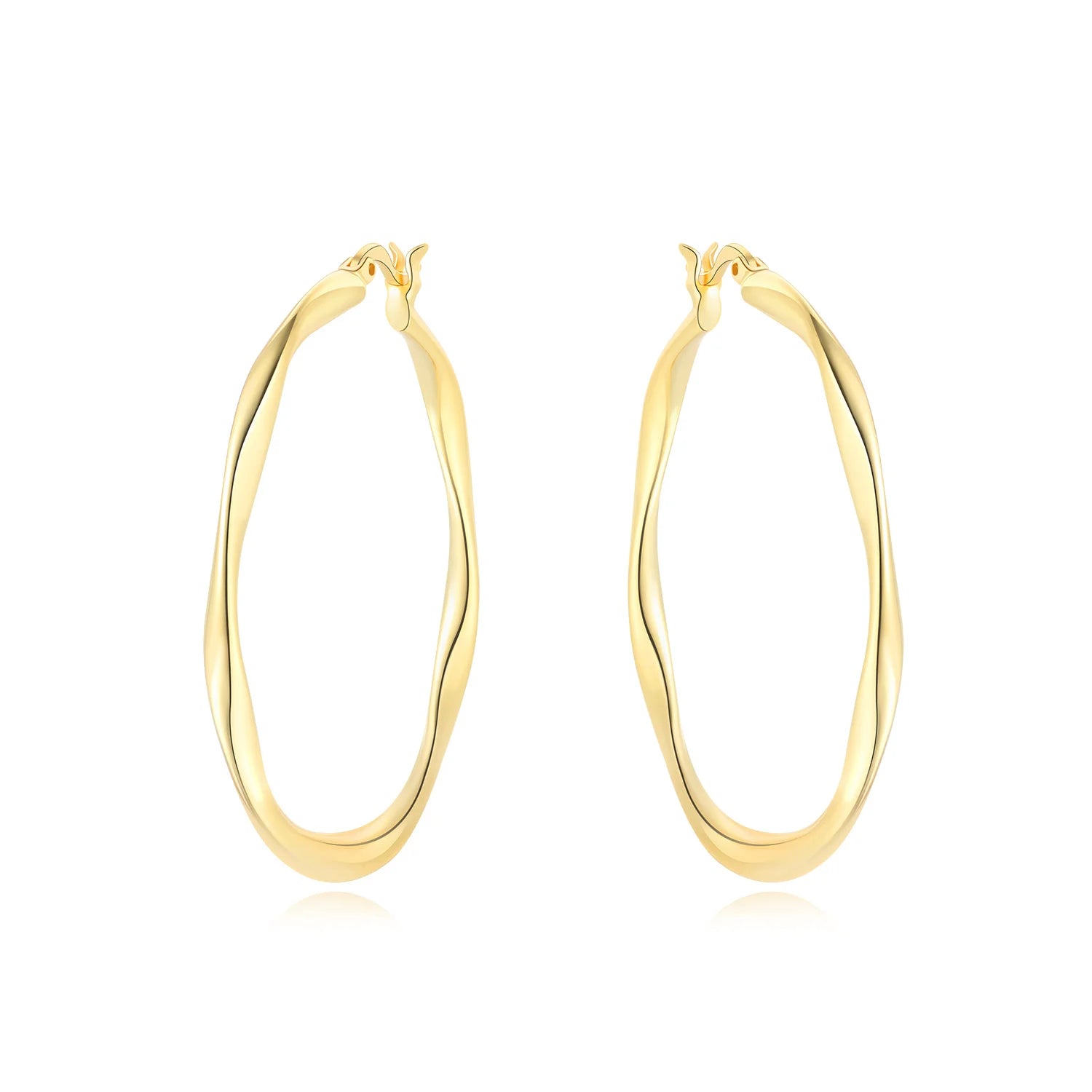 Sleek Gold Oval Hoops