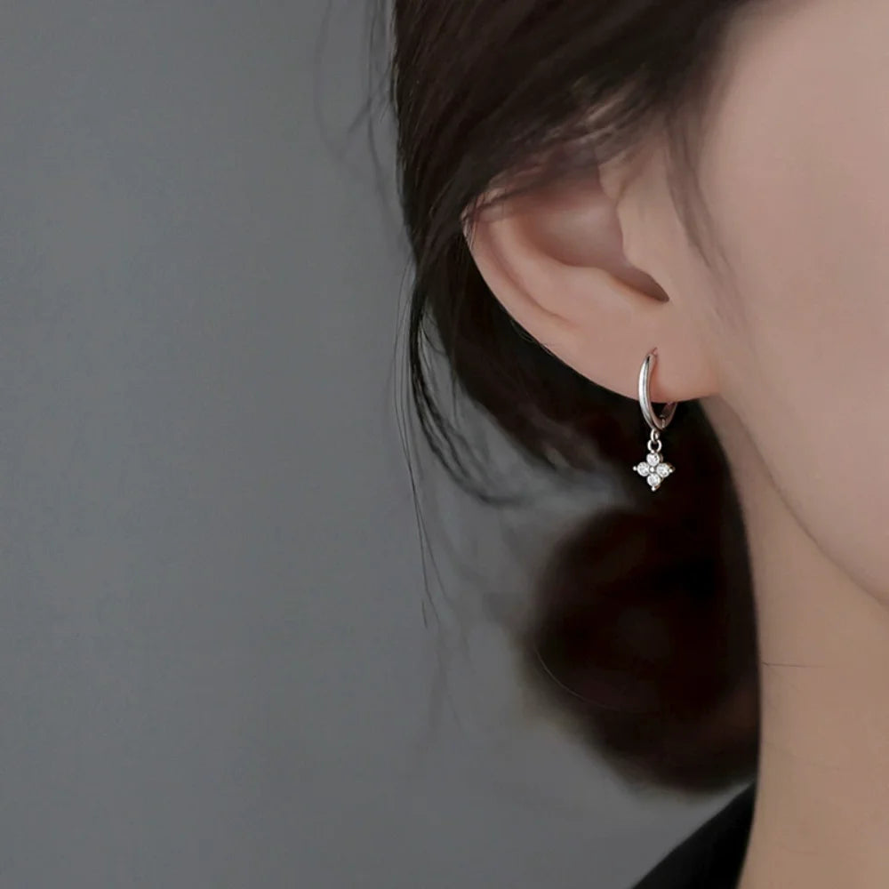 Fleur Drop Hoop Earrings