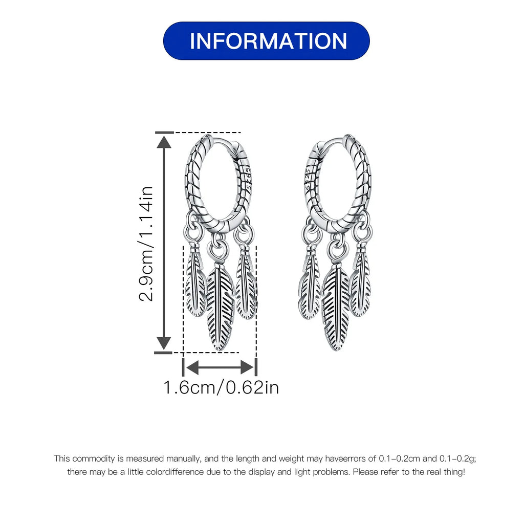 Dreamcatcher Feather Drop Hoops
