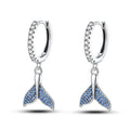 Blue Mermaid Tail Drop Hoops