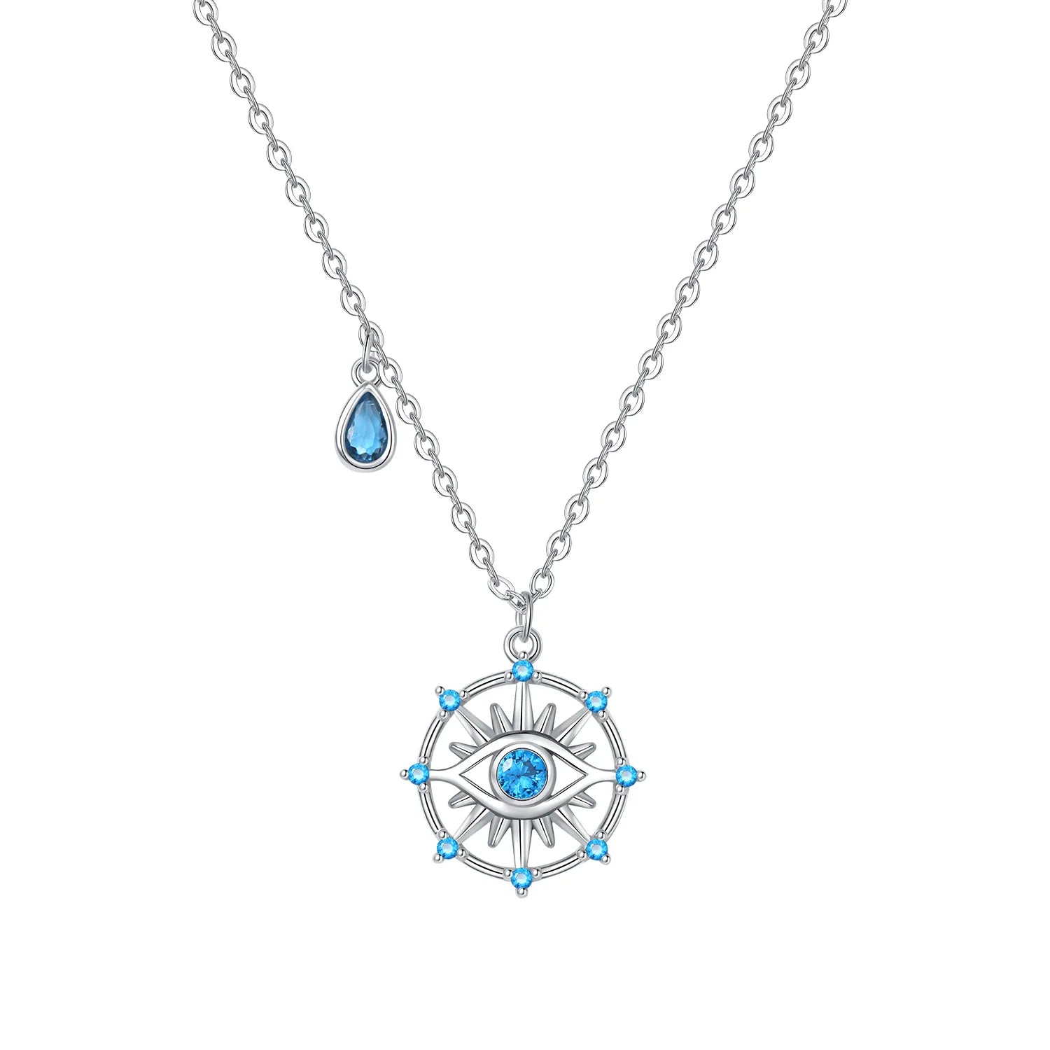 Evil Eye Blue Drop Necklace