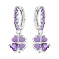 Four-Leaf Clover Hoop Earrings