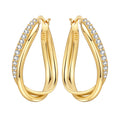 Curve Pavé Oval Hoops
