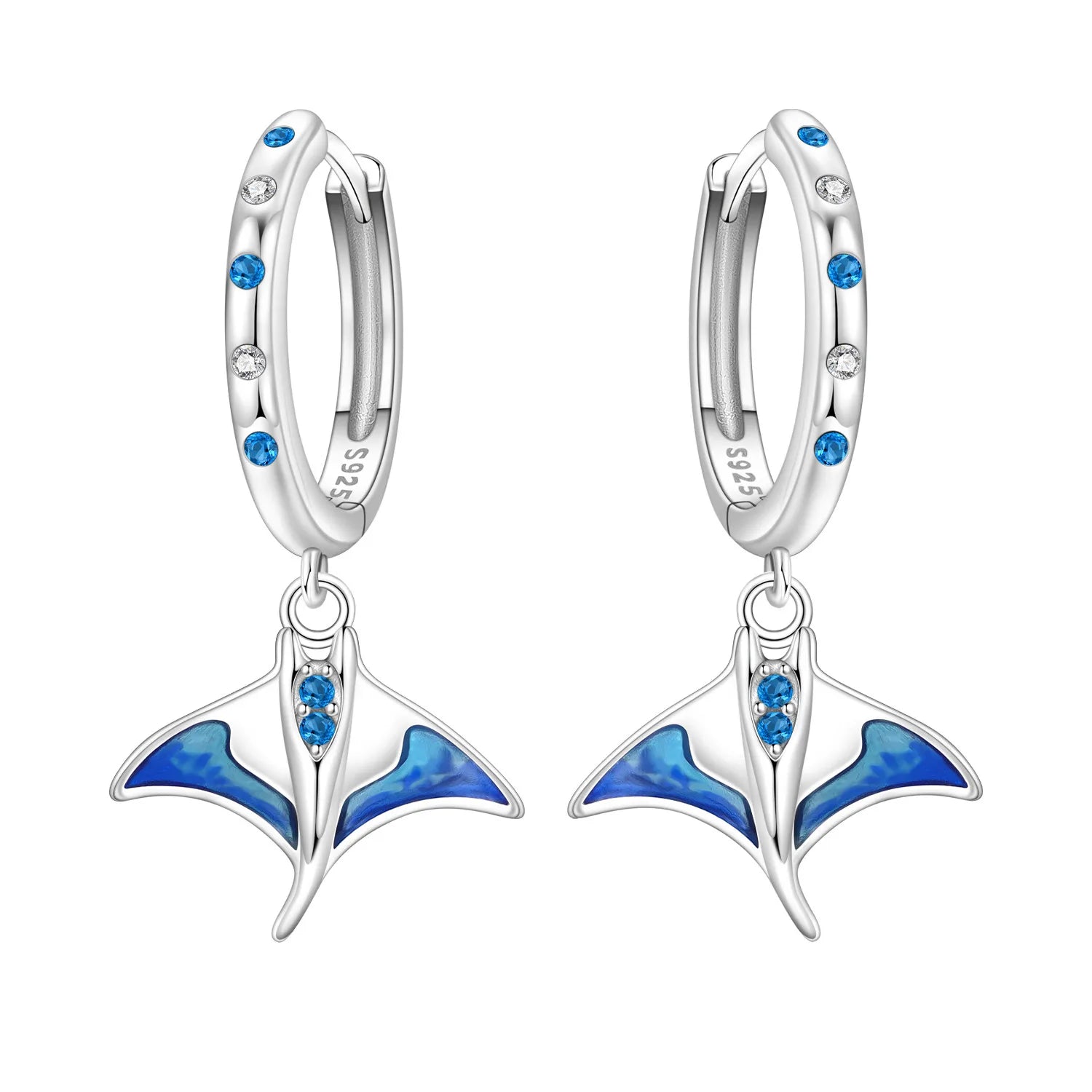 Manta Ray Hoop Earrings
