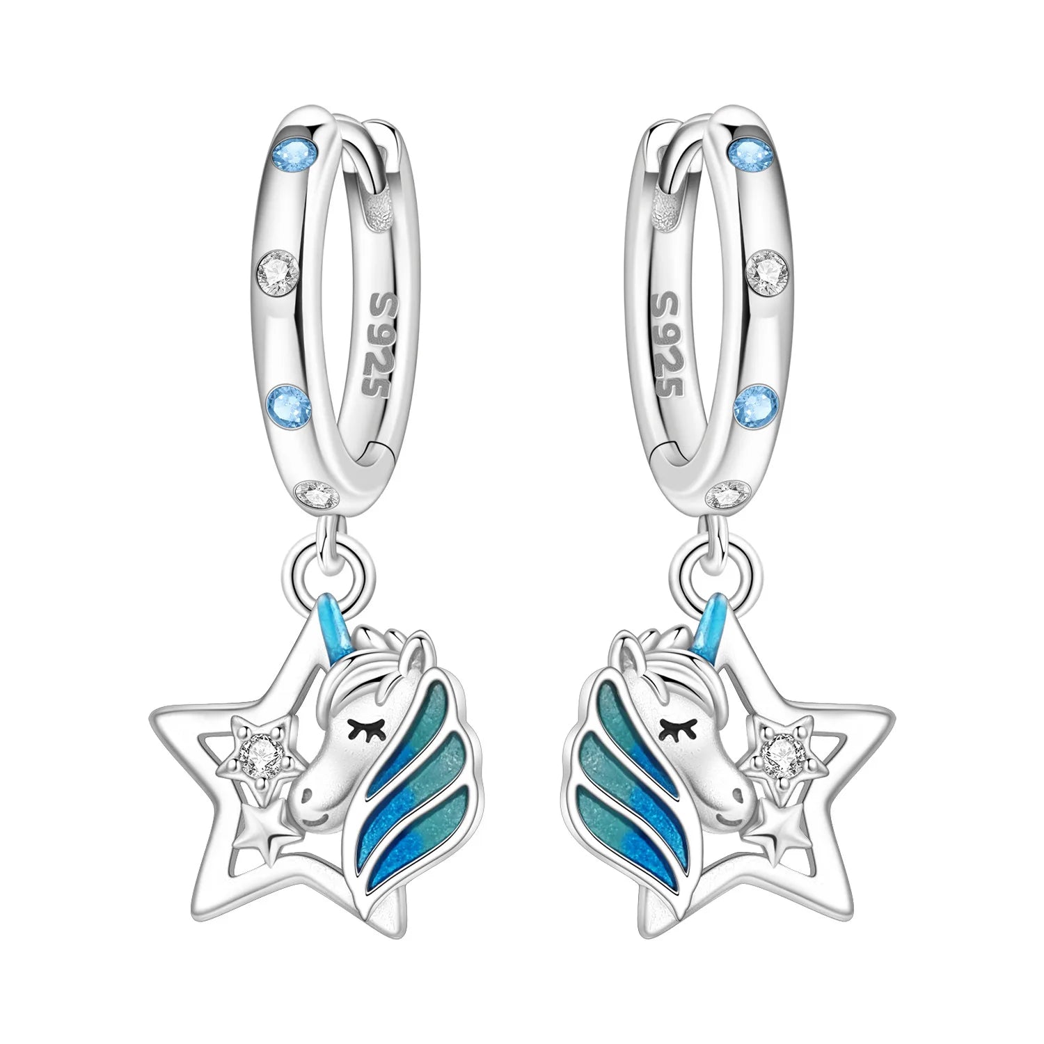 Unicorn Star Hoop Earrings