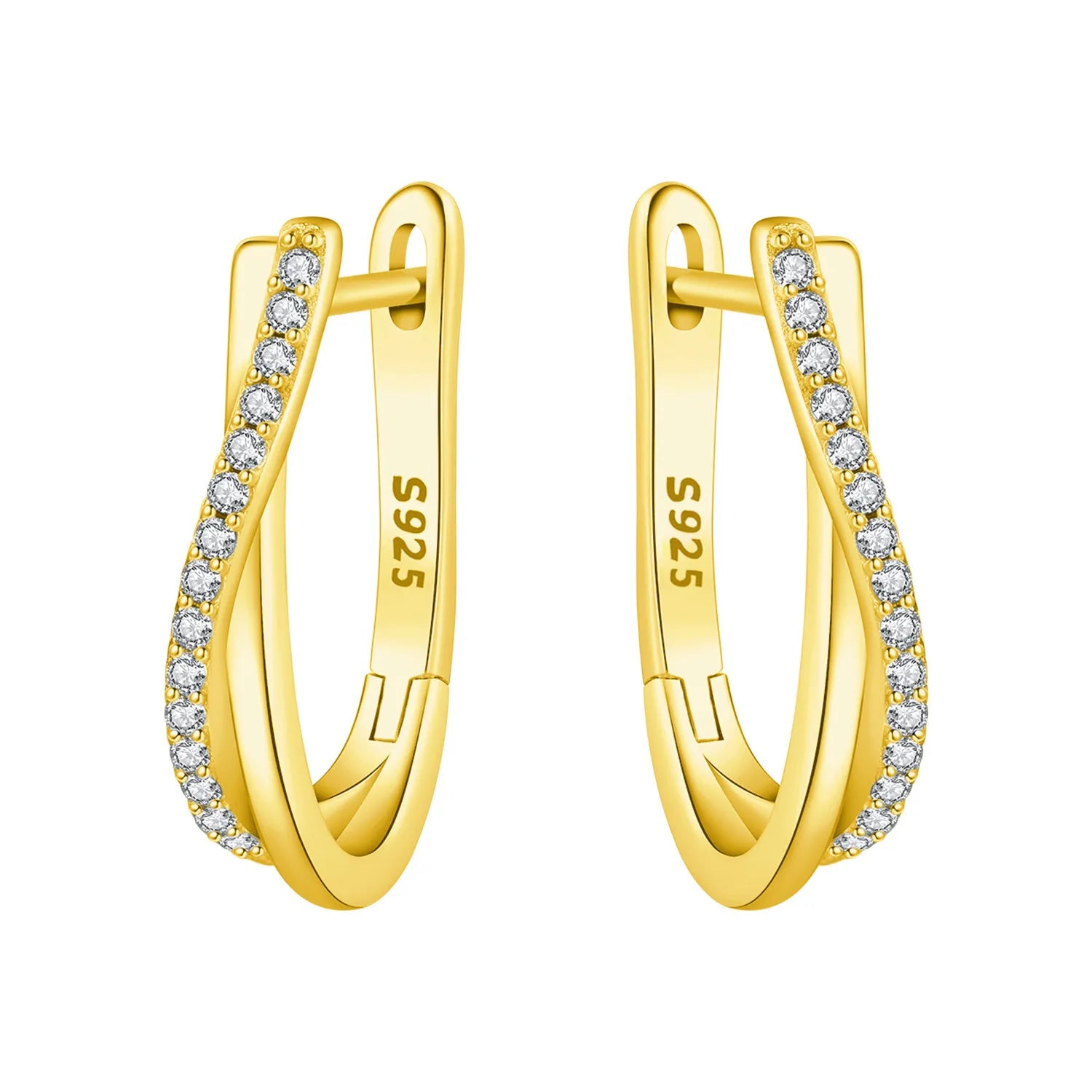 Asymmetric Pavé Huggies