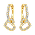 Open Heart Pavé Drop Hoops