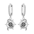 Ship Wheel Hoop Earrings