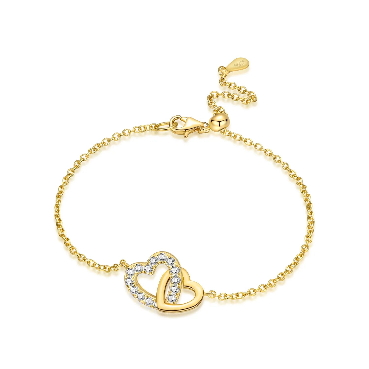 Double Heart CZ Bracelet
