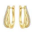 Triple-Band Pavé Huggies